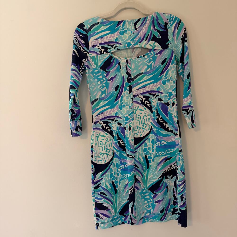 Lilly Pulitzer 100% Pima Cotton Tropical Floral Print Bodycon Dress Size XXS - Picture 9 of 10